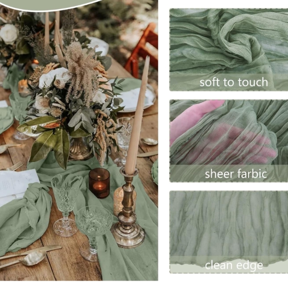 Elegant Green Table Runner
